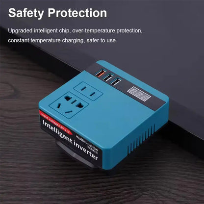 18V 20V To 220V Battery Inverter Dual Plug 120W Smart Transformer Multifunctional Household Outdoor Work Inverter
