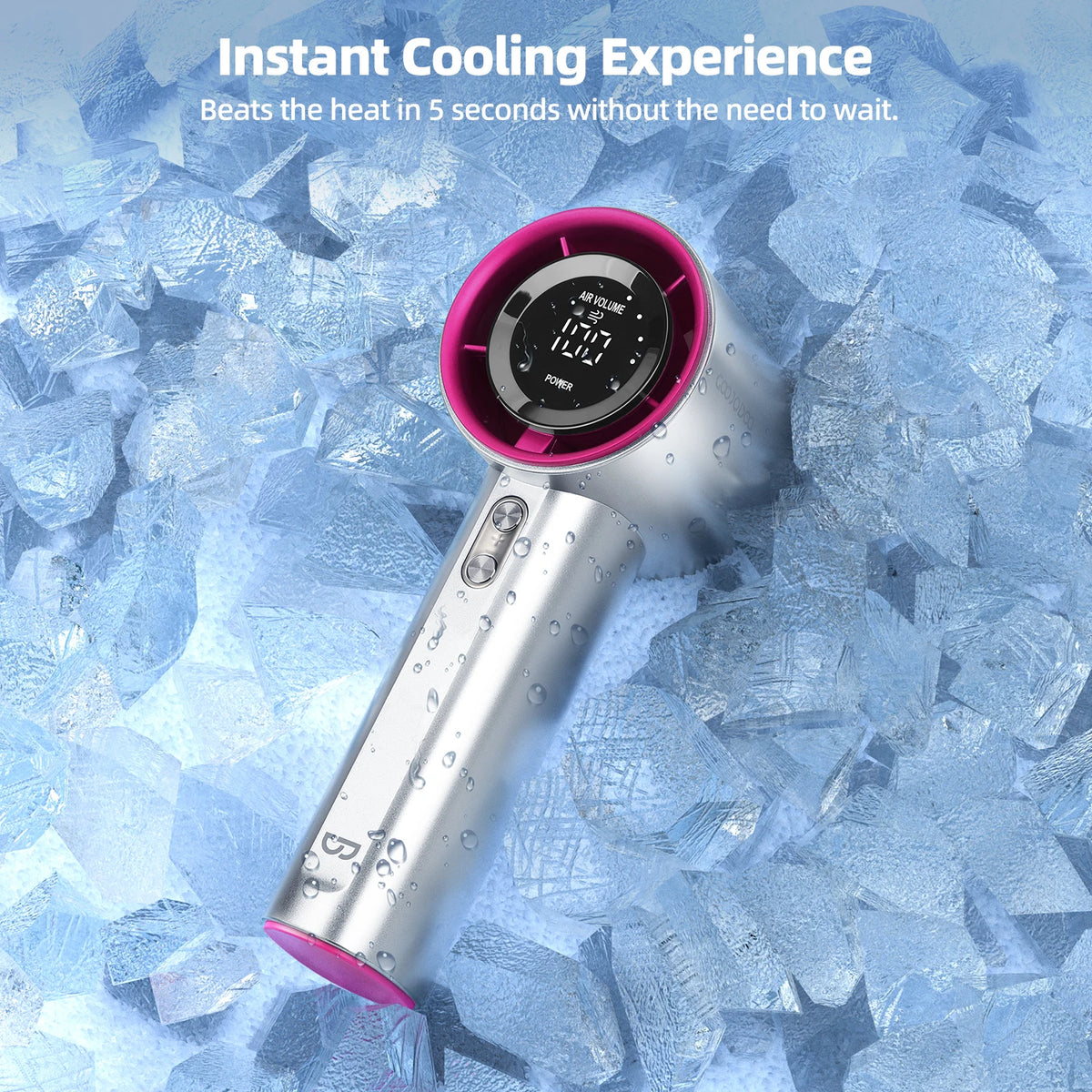 Mini Fan Rechargeable Strong Wind 100 Gear Wind Speed Electric Fan Digital Display Adjustable Turbo Portable Outdoor Handheld
