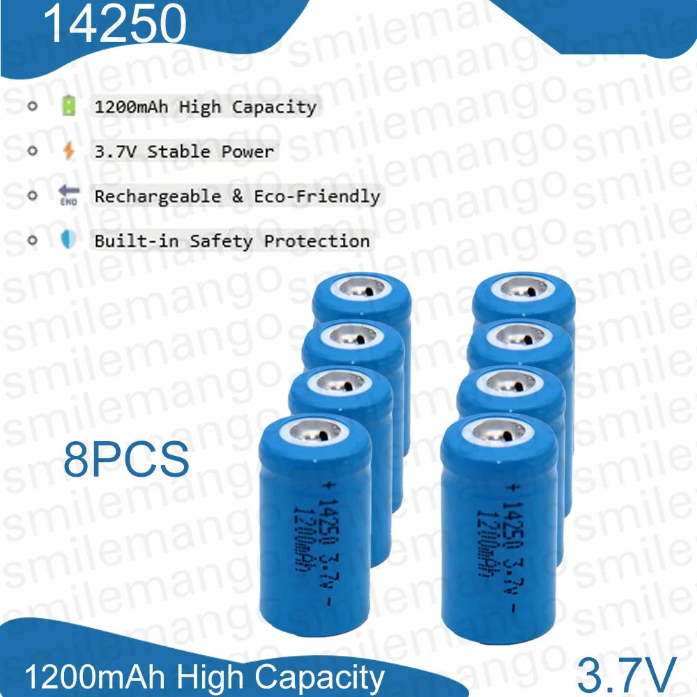 3.7V 14250 Rechargeable Lithium Battery LS14250 ER14250H 1/2-R6 1/2 AA 1200mAh Rechargeable ER14250 Lithium Battery