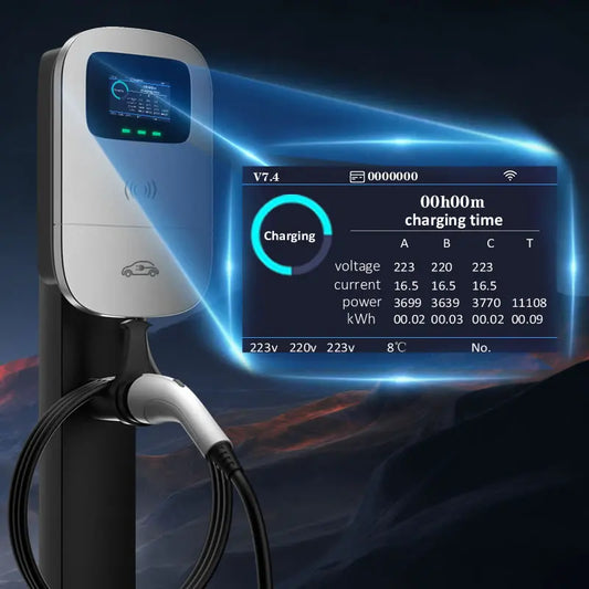 JIGU 11KW Electric Vehicle Charger GBT Car Charging Station Wallbox 380V EV Charger 16A GB/T Charging Cable 10 meters