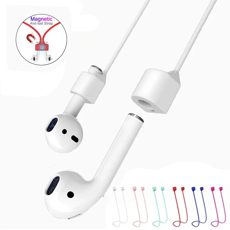 Magnetic Anti-lost Rope Strap Silicone Earphones String for Airpods Huawei Freebuds 3 Wireless Bluetooth Headphone Neck Straps