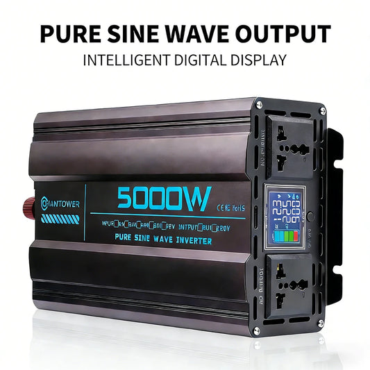 Pure Sine Wave Inverter DC 12V 24V 48V 60V to AC 220V 50Hz/60Hz 2000W 3000W 4000W 5000W Solar Car Power Inverter Converter
