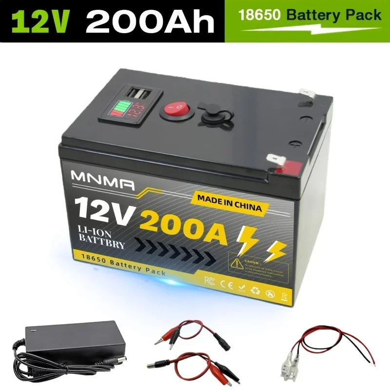 200000mAh 12V LiFePO4 Lithium Battery 4000+ Deep Cycles, for UPS, Kayak Fish Finder, Solar Panel, Power Wheels Toys, Scooter