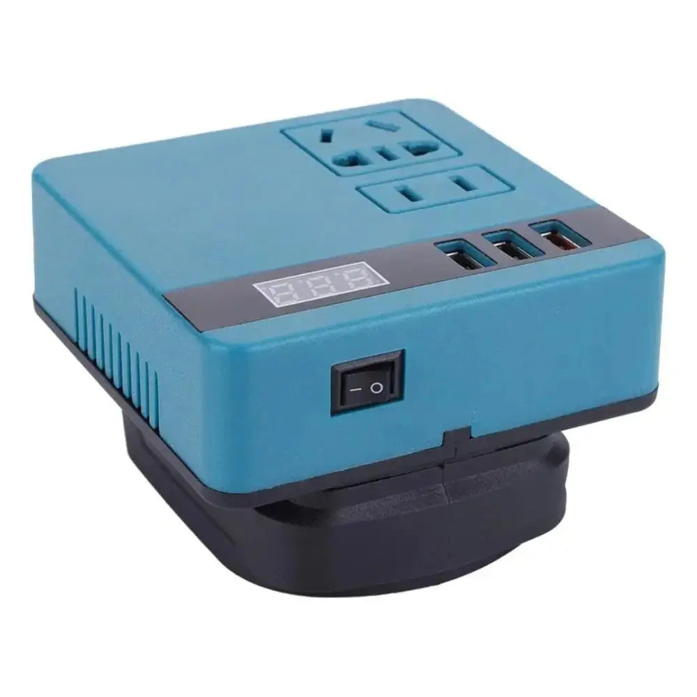 1Pcs 18V 20V To 220V Battery Inverter Multifunctional 120W Smart Transformer Dual Plug Household Outdoor Work Inverter