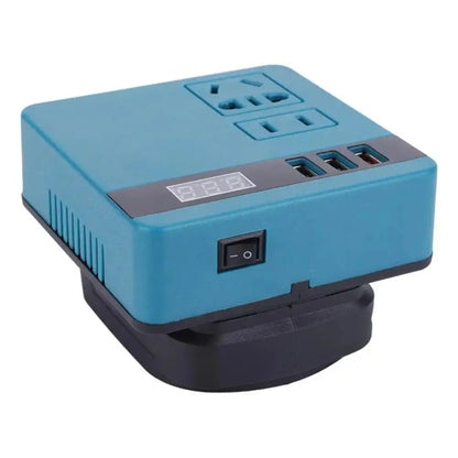 1Pcs 18V 20V To 220V Battery Inverter Multifunctional 120W Smart Transformer Dual Plug Household Outdoor Work Inverter