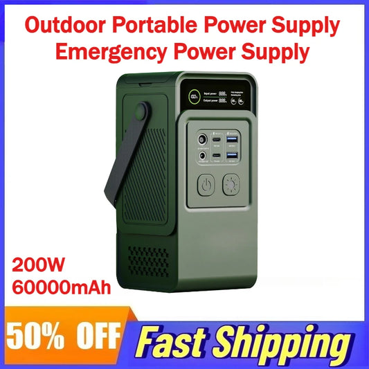 200W 60000mAh Portable Power Station PowerBank LiFePo4 Batteries Outdoor Portable Power Supply Emergency Power Supply