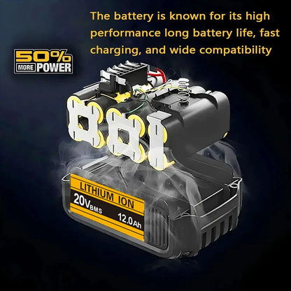 for DeWalt 18v 20V Lithium Ion Batteries 20V 12Ah DCB203 Li ion Battery Replacement DCB206 DCB205 DCB204 DCB200Power Tools