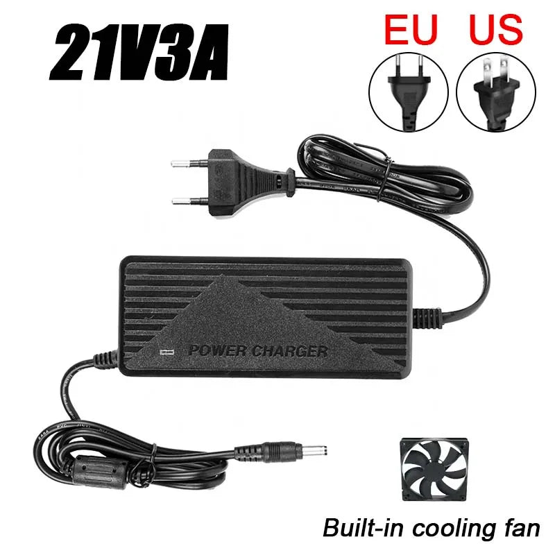 Lithium Battery Pack Charger 12.6V 6A 5A 21V 4A 3A Fast Charging for Power Tool 5s 18V 21V Li-ion Battery Charger EU US Plug
