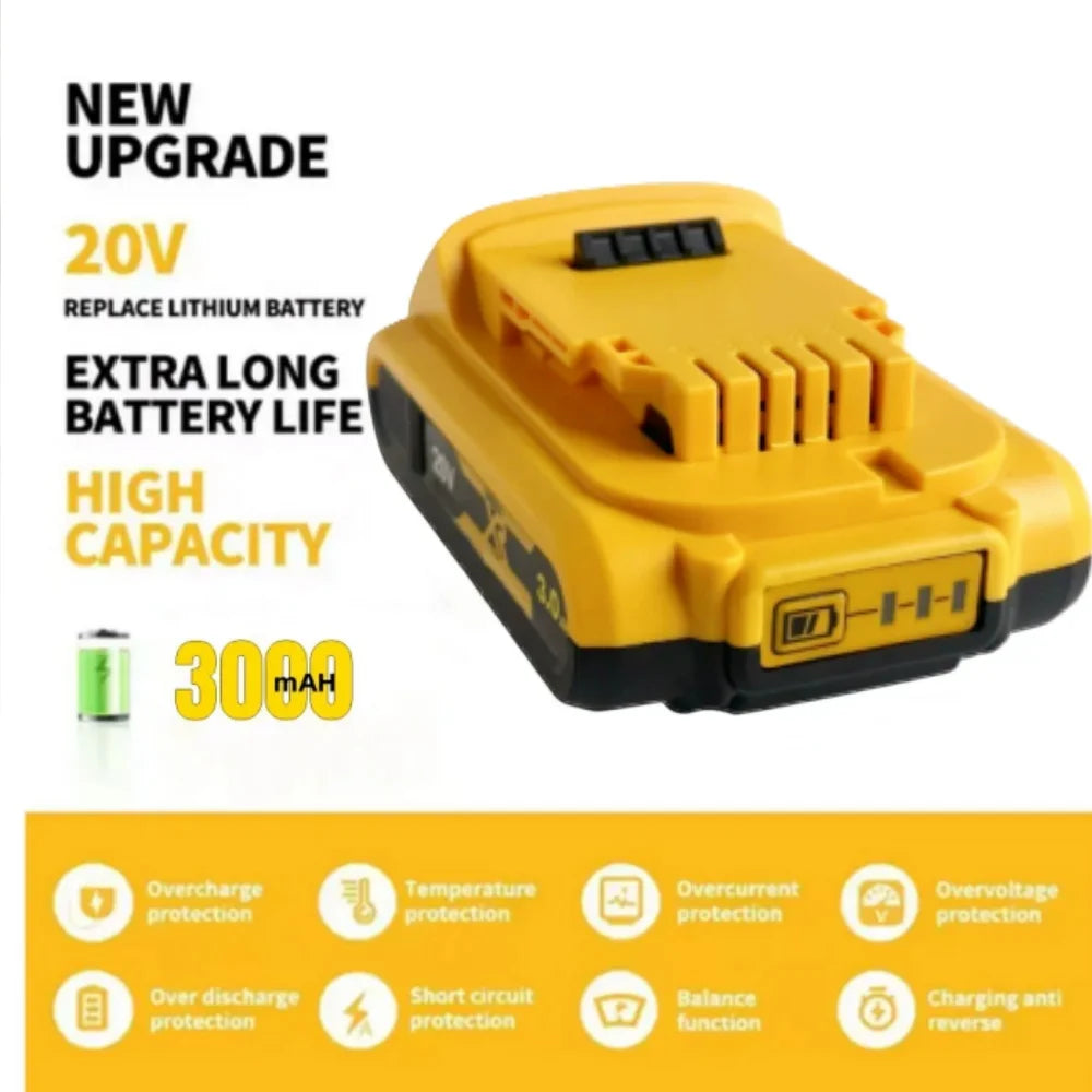 100% for DeWalt 18V 20V Max Lithium Batteries 20V 3Ah DCB203 Li ion Battery ReplacementDCB206 DCB205 DCB204 DCB200Power Tools