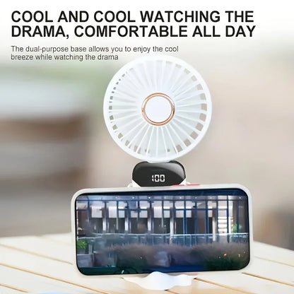1200mAh Portable Mini Fan With LED USB Battery Fans Rechargeable Cool Cooler Small Foldable Handheld Desk Bedroom Indoor Home