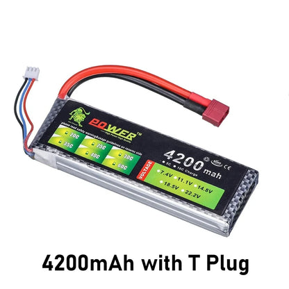 7.4V 3500mah 4200mah 5200mah 6000mah 2S Lipo Battery 35C T Plug for RC Car Truck Buggy Racing Boat