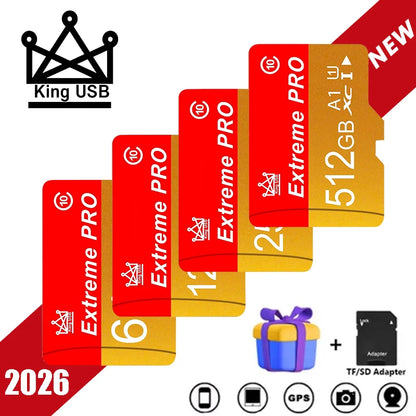 Ultra TF Cards 512GB 256GB 128GB 64GB Memory Card Micro TF SD Card SD Cards Full HD U3 for Gaming Console/PC/Desktop