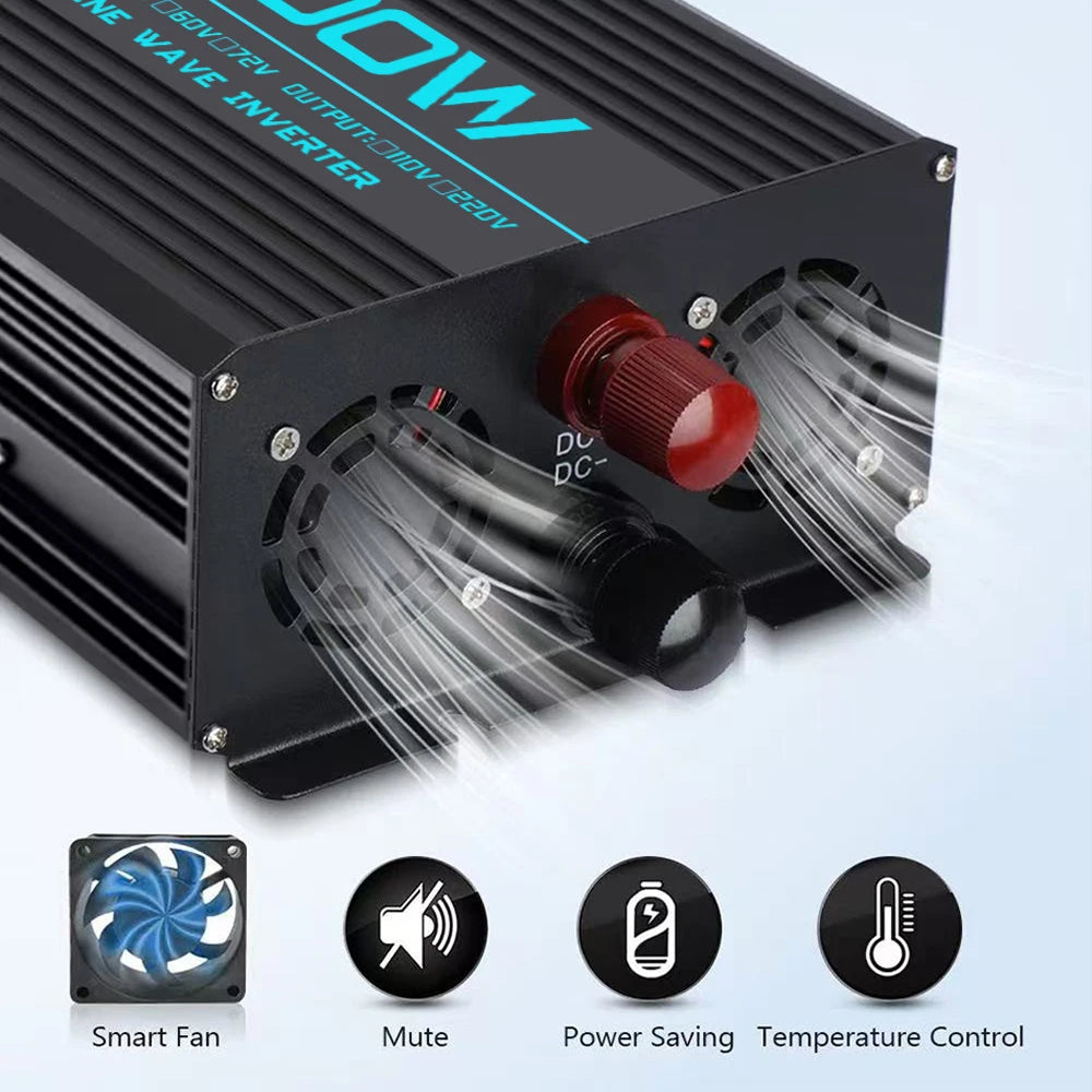 Pure Sine Wave Inverter DC 48V/72V to AC 220V 1000W 1600W 3000W 4000W 5000W 6000W LCD Display Power Converter Car Solar Inverter