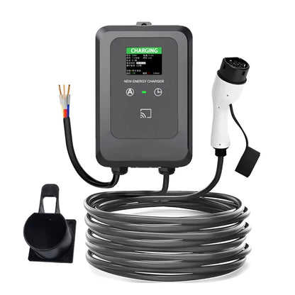 EV Wallbox 5M/10M 7KW 32A Charging Station Car Home EV Wallbox Electric Car EV Wallbox With 5M Cable Color Screen
