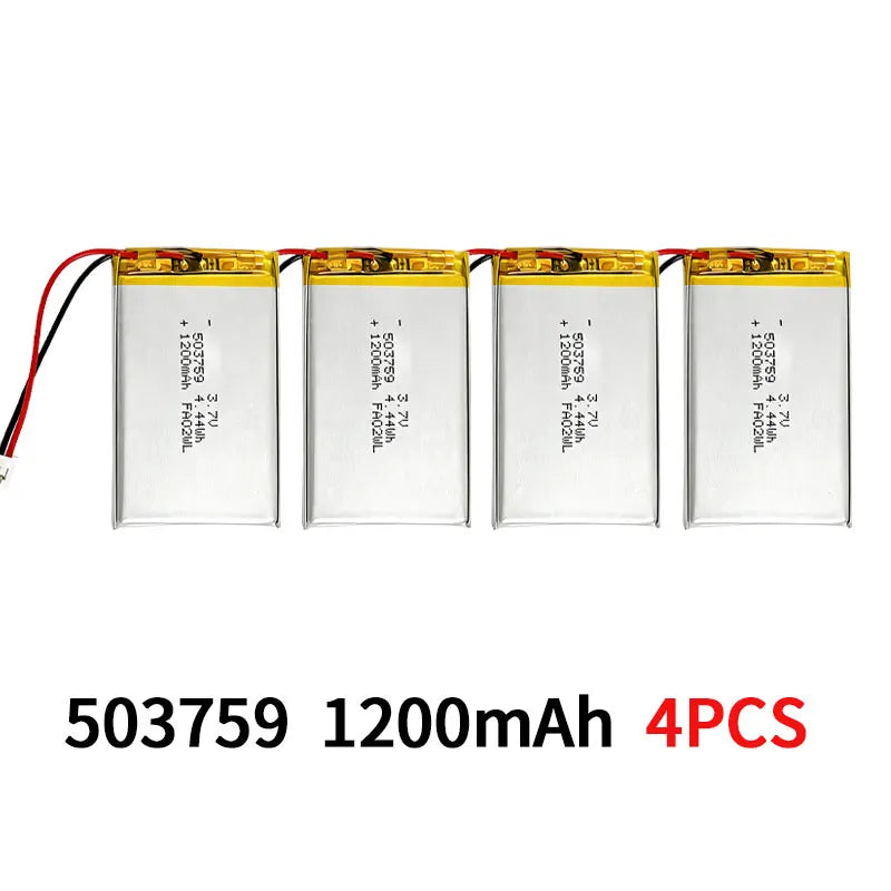Lithium Polymer Battery 503759 3.7V 1200mAh LiPo Cell  Replacement Power For Bluetooth Headset Audio Stereo PSP POS