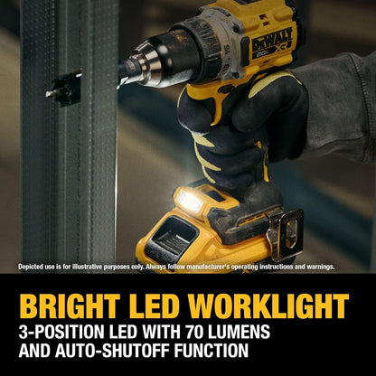 DEWALT 20V MAX XR Brushless Cordless 1/2 In. Drill Driver Kit with DEWALT POWERPACK Batteries and Charger (DCD801QQ2)