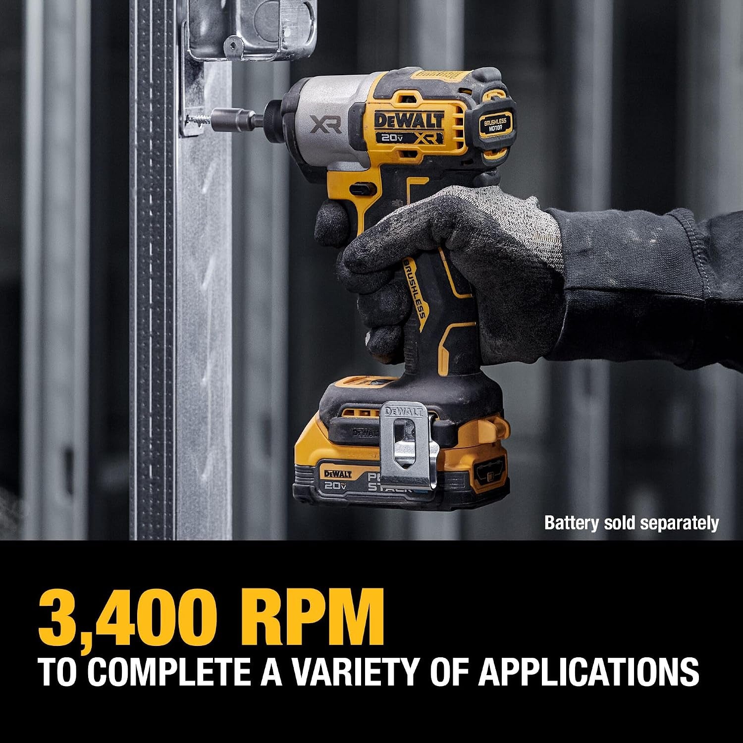 DEWALT 20V MAX XR Impact Driver, 1/4 Inch High Torque Brushless 3 Speed Premium Cordless with LED Light, Extended Runtime, Tool Only (DCF845B)